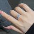 Hallmarked Silver Elegant Princess Cut Ring