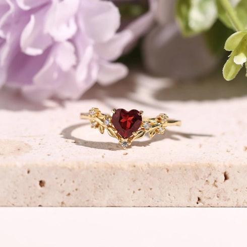 Hallmark Silver Heart’s Desire Red Garnet Ring