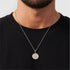 Hallmark Silver Compass Men Pendant Link Chain