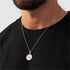 Hallmark Silver Compass Men Pendant Link Chain