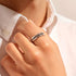 Hallmark Silver Pave Band Mens Ring