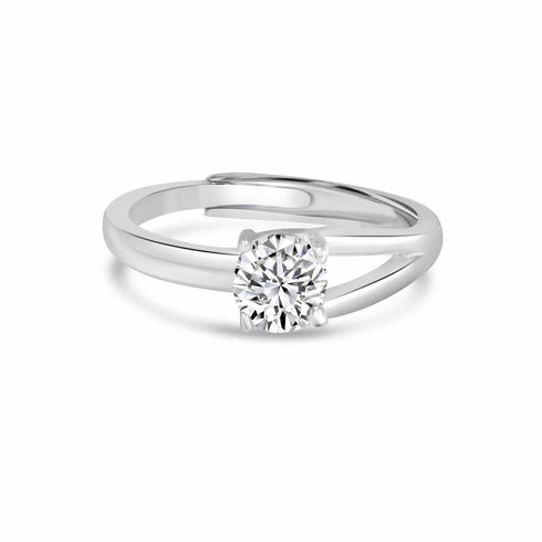Hold Her Solitaire Sterling Silver Ring