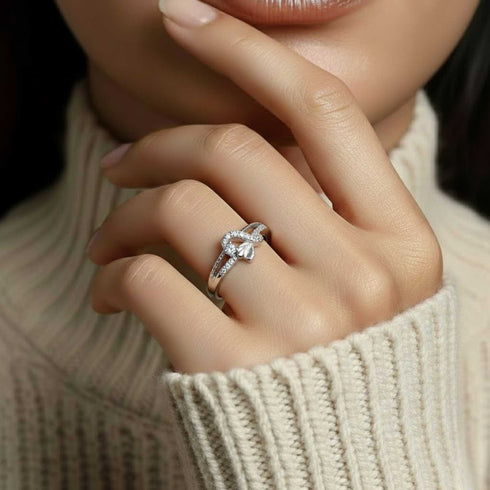Zarkan Leaves Petals Cute Sterling Silver Ring
