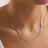 Hallmark Silver Rhodium Plated Gourmet Chain Minimalist Triangle Necklace