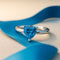 Zarkan 925 Hallmark Sterling Silver Blue Heart Adjustable Ring