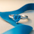 Zarkan 925 Hallmark Sterling Silver Blue Heart Adjustable Ring