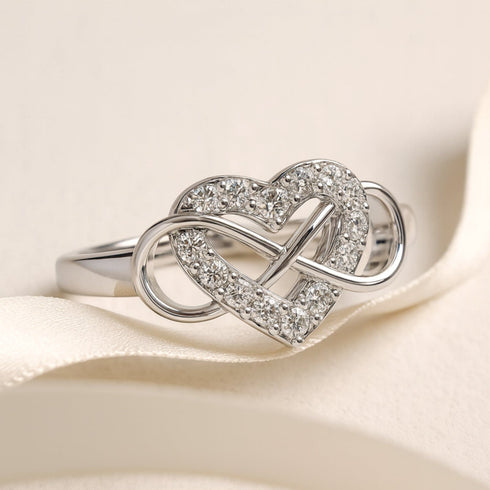 Zarkan 925 Hallmark Infinity Heart Propose 925 Sterling Silver Adjustable Ring