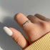 Zarkan Silver Zircon Flower Blossom Ring