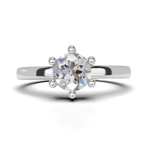 Moissanite Diamond Solitaire .8 Carat Premium 925 Silver Ring for women- Free Size