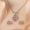 Zarkan 925 Hallmark Pink Power Diamond Pure Silver Pendant Set