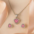 Zarkan 925 Hallmark Pink Power Diamond Pure Silver Pendant Set