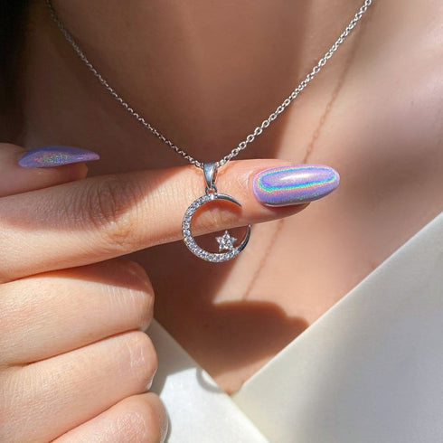 Hallmark Silver Sterling Moon Pendant