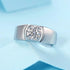Hallmarked Men's Silver Ring With Classic Diamond