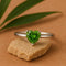 Zarkan Green Heart Silver Ring