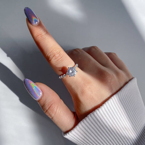 Hallmark Silver Plated Crystal Solitaire Ring