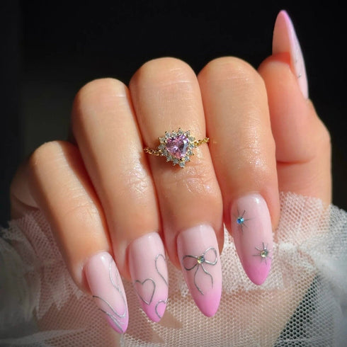 Hallmark Silver Pink Queen of Hearts Gold Plated Chain Ring