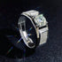 Hallmarked Men's Premium Silver Ring With Classic Diamond