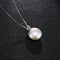 Hallmarked Silver Oval PEARL Pendant With Chain