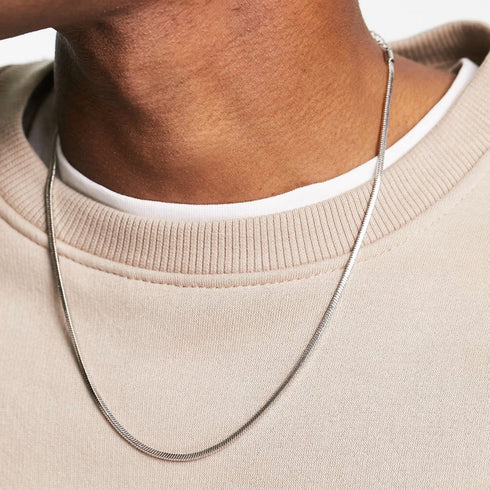 Hallmark Silver Minimal Men Snake Chain