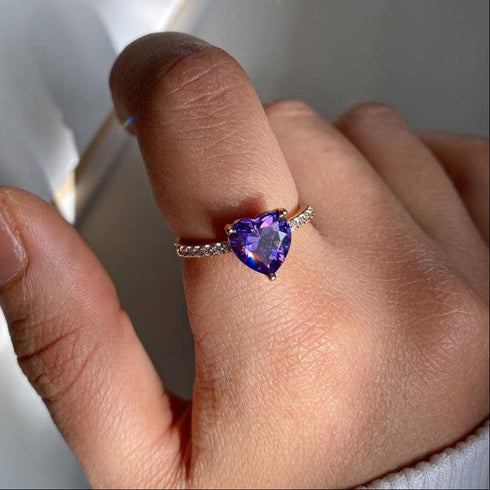 Hallmark Silver Purple Heart Ring
