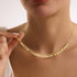 Hallmark Silver Gold Plated Minimalist Sequined Necklace
