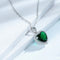 Hallmarked Silver Emerald Heart Pendant With Chain