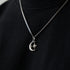 Hallmark Silver Moon & Star Men Pendant Cuban Chain