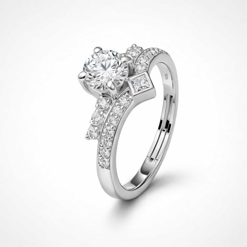 Zarkan 925 Silver Eagle Solitaire American Diamond Ring