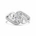 Zarkan Dual Love Heart American Diamond Silver Ring