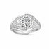 Zarkan Dual Love Heart American Diamond Silver Ring