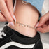 Hallmark Silver Tiny Square Figure Zircon Stone Pair Anklet