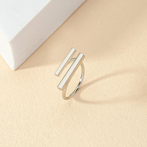 Hallmark Silver Geometric Design Cuff Ring