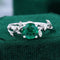 Hallmark Silver Round Cut Lab Emerald Promise Ring