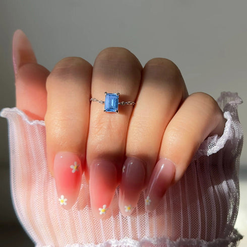 Hallmark Silver Aqua Sky Chain Ring