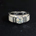 Hallmarked Men's Premium Silver Ring With Classic Diamond