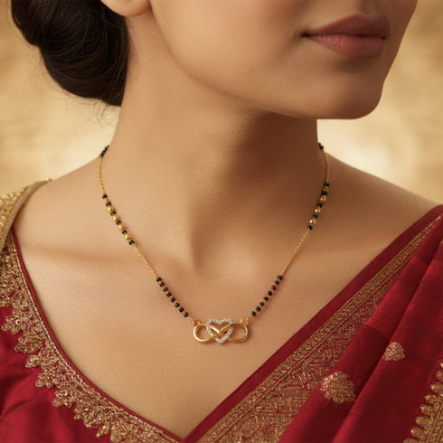 Hallmark Silver Gold Plated Infinity Love Mangalsutra