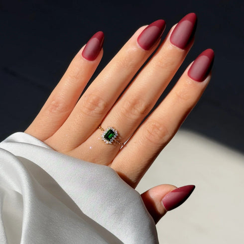 Hallmark Silver Green Vintage Halo Gold Plated Chain Ring