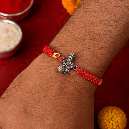 Hallmark Silver Hanuman With Gadha Rakhi