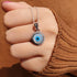 Zarkan 925 Silver Evil Eye Circle Pendant With Link Chain