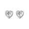 Zarkan Solitaire Heart White Silver Earrings