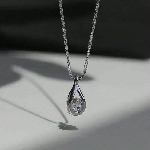 Hallmarked Silver Drop Pendant With Chain