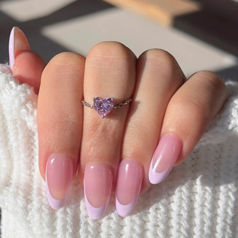 Hallmark Silver Friendship Pink Heart Chain Ring