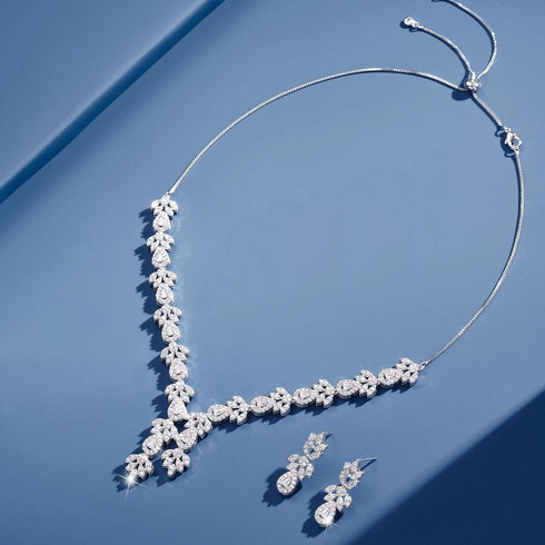 Hallmark Silver American Diamond Wedding Party Jewelry Set