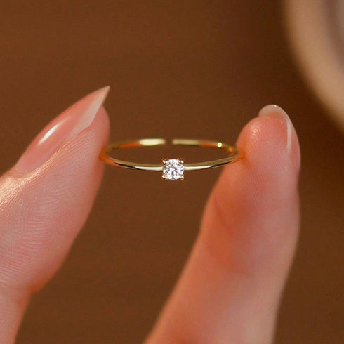 Hallmark Silver Simple Stylish Gold-plated Ring For Women's Daily