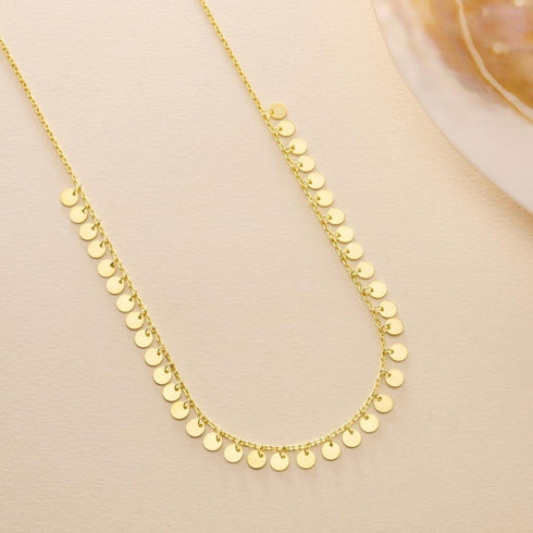 Hallmark Silver Gold Plated Minimalist Sequined Necklace