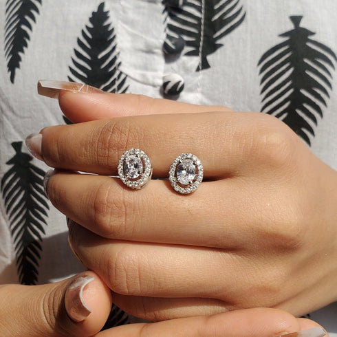 Zarkan Silver Love Loop Zircon Jewelry Sets