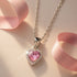 Zarkan 925 Hallmark Pink Power Diamond Pure Silver Pendant Set