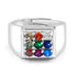 Zarkan 925 Silver Navratna American Diamond Ring For Men