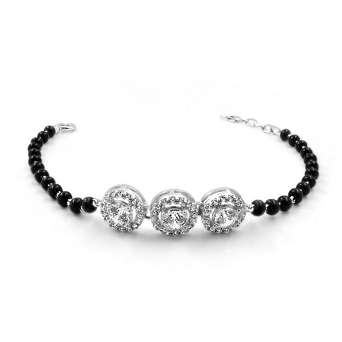 Zarkan 925 Silver Minimal Mangalsutra Bracelet