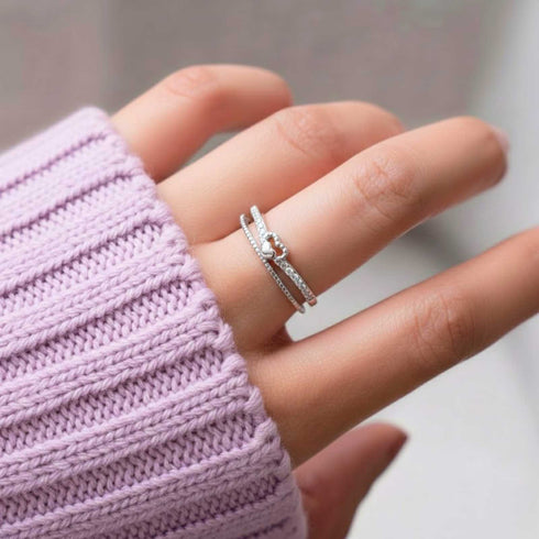 Zarkan Crown Heart Sterling Silver Ring
